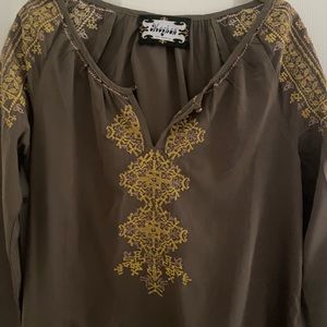 meghan dress brown taupe embroidered lightweight cover up